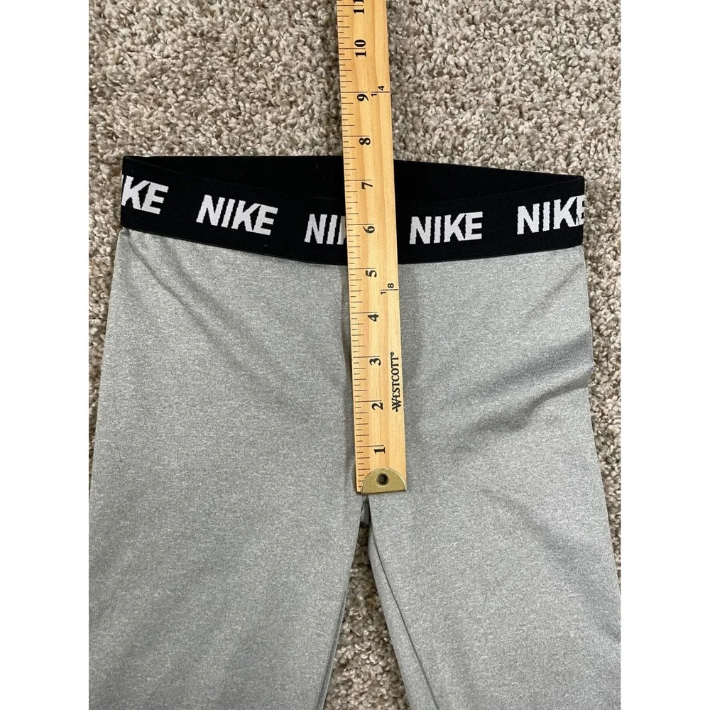 Nike‎ Dri-FIT Leggings Kids 6X Gray Excellent Logo Waistband Tights B293-042